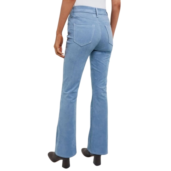 MOTHER The Desperado Faux Suede Bootcut High Rise Stretch Blue Hoo Wash 27 NWT - Picture 4 of 16